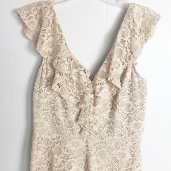 FOREVER 21 Lace Plus Size 0X Dress Midi Ruffle Front - Picture 2 of 4